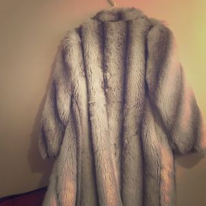 Floor Length Vintage Faux Fur Coat